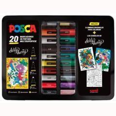Posca maletín metálico marcador surtido 20p