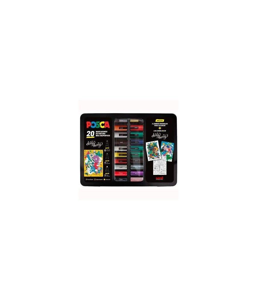 Uniball maletin metÁlico marcador posca surtido 20p - Imagen 1