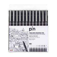 Uniball estuche marcador permanente negro pin-200(s)/12p calibrados -12u- - Imagen 1