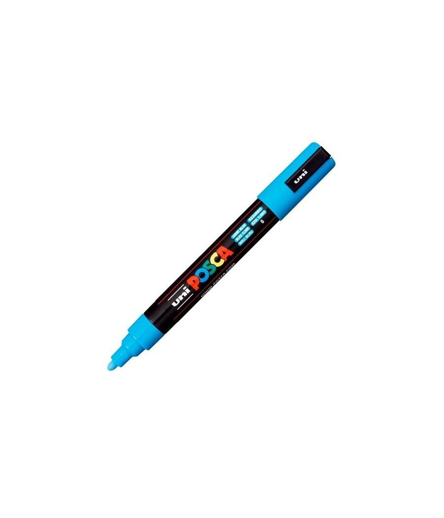 Uniball marcador posca pc-5m no permanente punta forma de bala 1,8 - 2,5 mm azul claro - Imagen 1