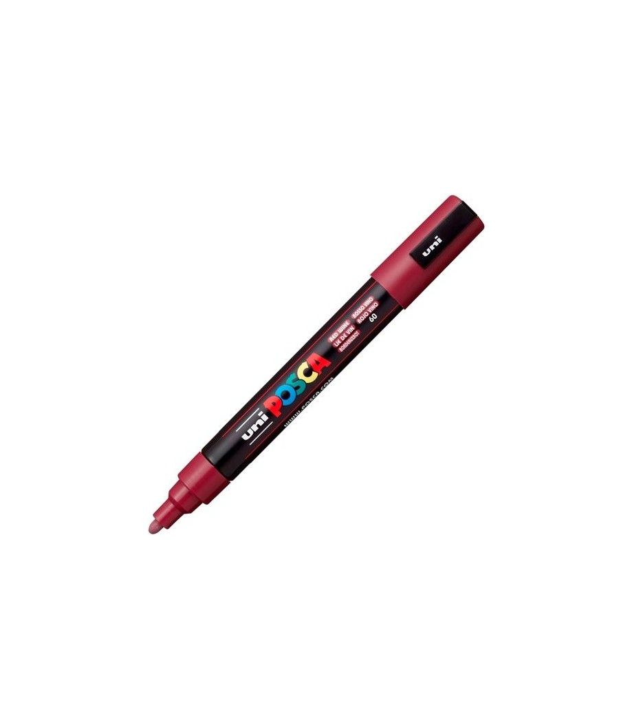Uniball marcador posca pc-5m no permanente punta forma de bala 1,8 - 2,5 mm rojo vino - Imagen 1