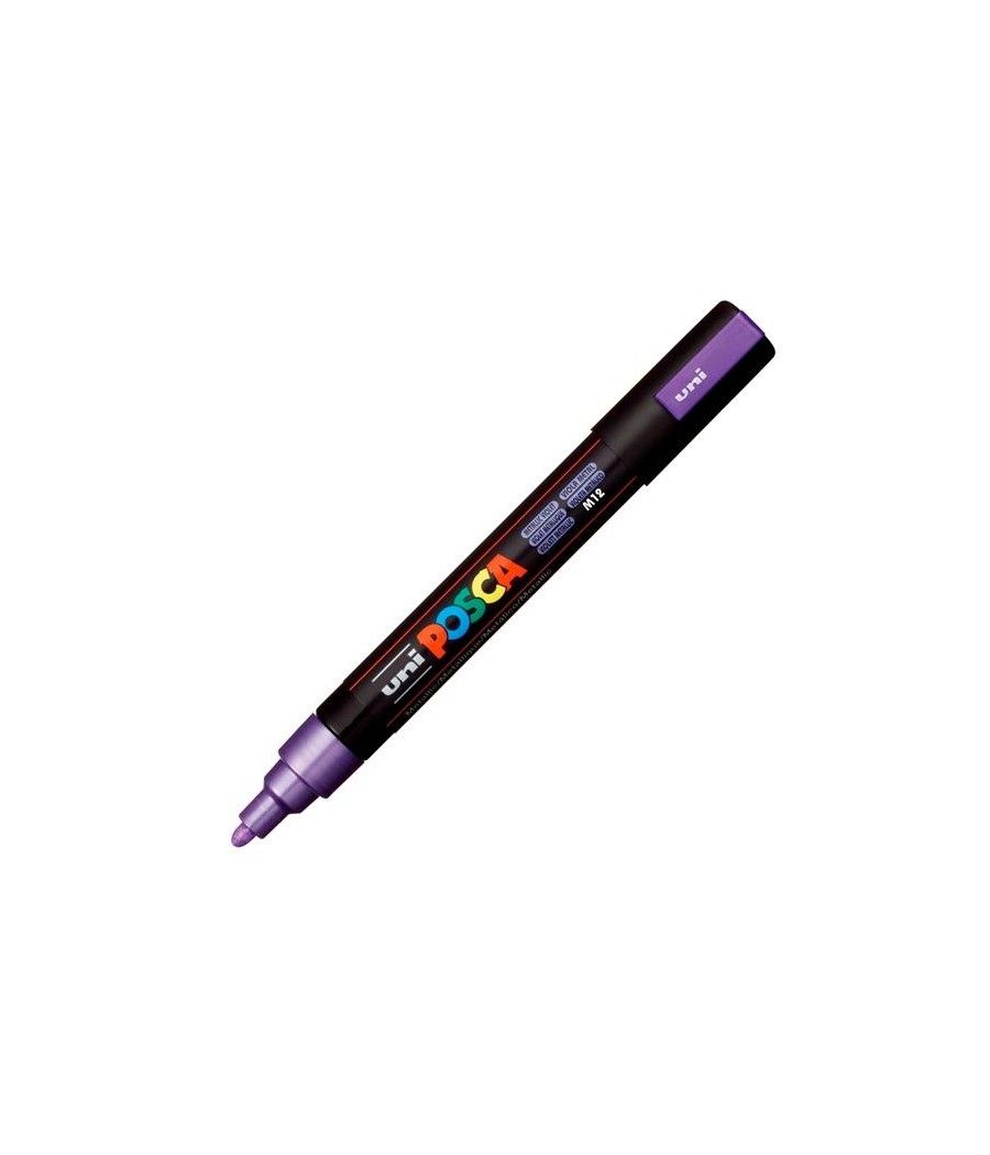 Uniball marcador posca pc-5m no permanente punta forma de bala 1,8 - 2,5 mm violeta metÁlico - Imagen 1