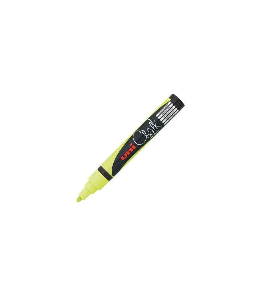 Uniball marcador de tiza liquida pwe-5m amarillo fluor -6u- - Imagen 1