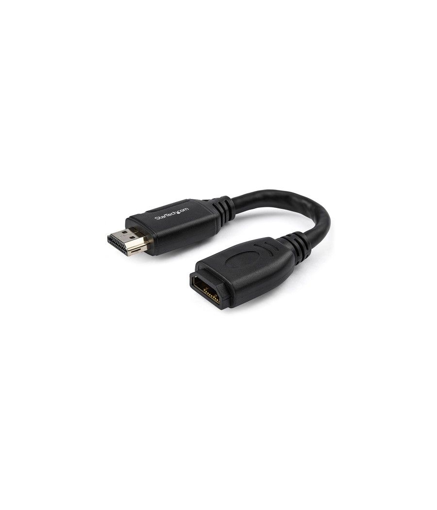 StarTech.com Cable de 15cm de Extensión Alargador HDMI 2.0 de Alta Velocidad con Ethernet - Extensor de Puertos - Cable para Con