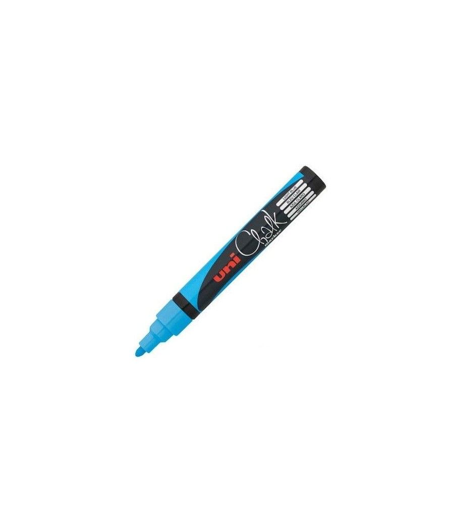 Uniball marcador de tiza liquida pwe-5m azul claro -6u-