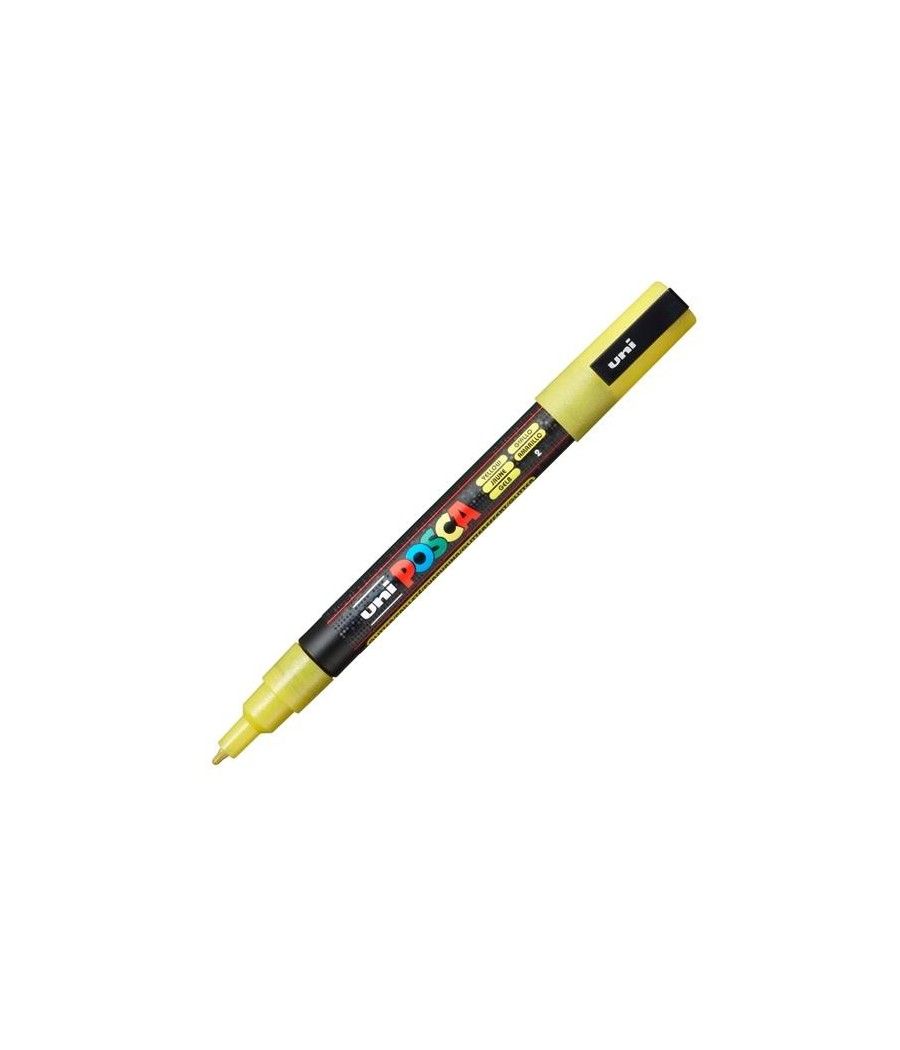 Uniball marcador posca pc-3ml punta cÓnica 0,9 - 1,3 mm amarillo purpurina - Imagen 1