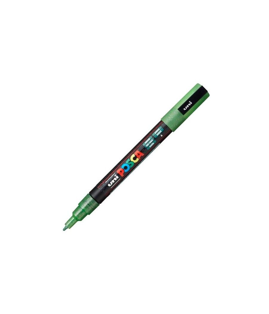 Uniball marcador posca pc-3ml punta cÓnica 0,9 - 1,3 mm verde purpurina - Imagen 1