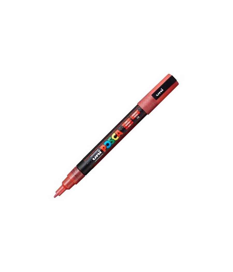 Uniball marcador posca pc-3ml punta cÓnica 0,9 - 1,3 mm rojo purpurina - Imagen 1