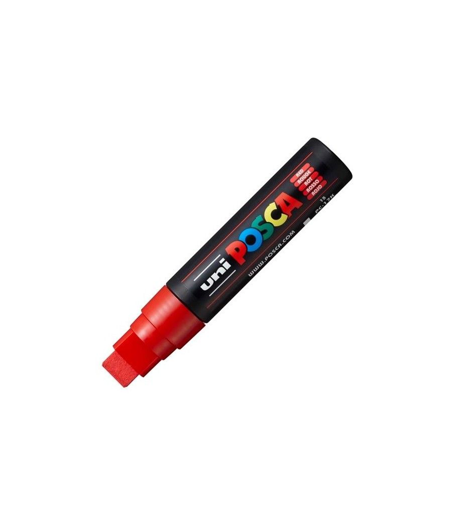 Uniball marcador posca pc-17k no permanente punta biselada 15mm rojo - Imagen 1