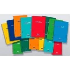 Zorrilla cuaderno espiral tauroplastic 80h cuarto 90gr liso t/ pp colores surtidos