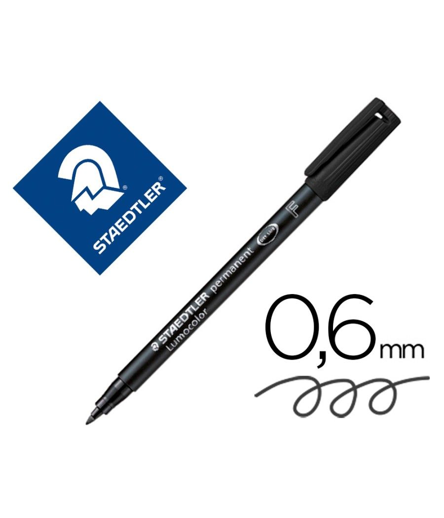 Rotulador staedtler lumocolor retroproyeccion punta de fibrapermanente 318-9 negro punta fina redonda 0.6 mm pack 10 unidades - 