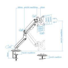 Soporte mesa pant. gira incli 1 brazo 17-32 gris - Imagen 6