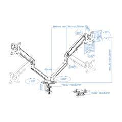 Soporte mesa pant gira incli 2 brazos 17-32 blanco - Imagen 4