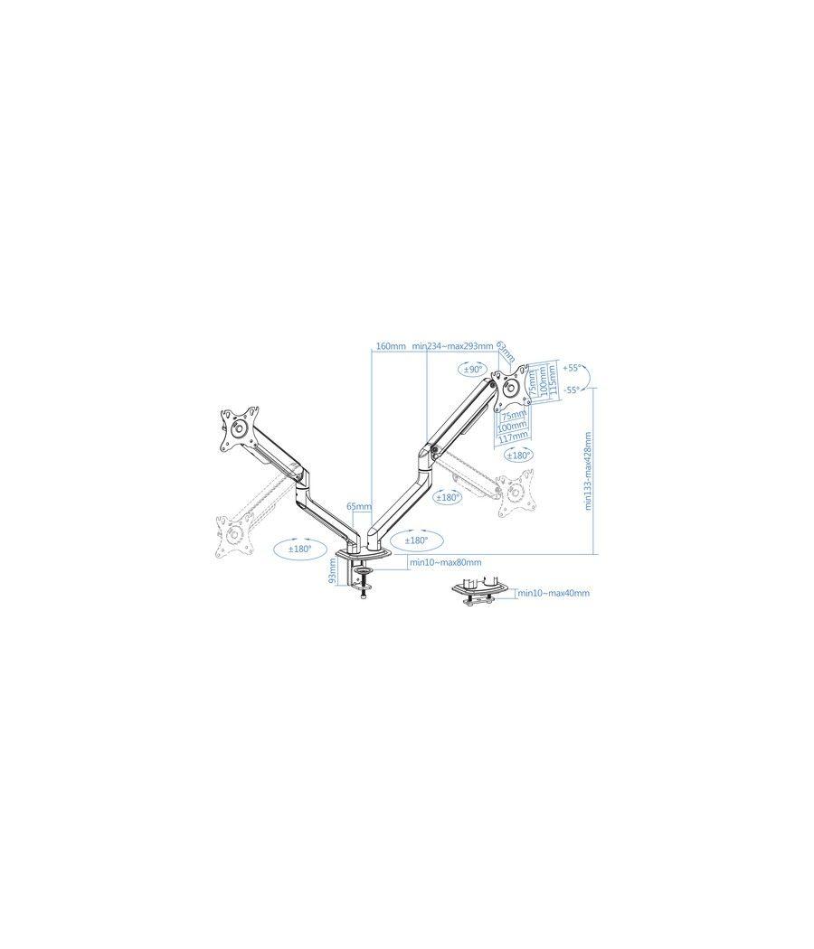 Soporte mesa pant gira incli 2 brazos 17-32 blanco - Imagen 4