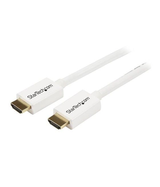 StarTech.com Cable HDMI de alta velocidad de 5m - Macho a Macho - CL3 Instalación en Pared - Ultra HD 4k x 2k - Blanco - Imagen 