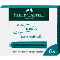 Faber castell estuche 6 cartuchos de tinta estÁndar turquesa - Imagen 1