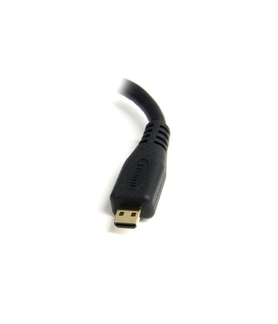 StarTech.com Adaptador Micro HDMI a HDMI - Vídeo 4K 30Hz -Cable Adaptador Dongle Micro HDMI Tipo D de Alta Velocidad a HDMI 1.4 