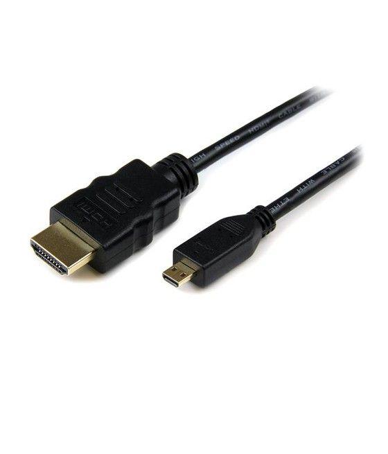 StarTech.com Cable de 1m Micro HDMI a HDMI con Ethernet - Vídeo de 4K a 30Hz - Cable Adaptador Conversor Micro HDMI Tipo D de al