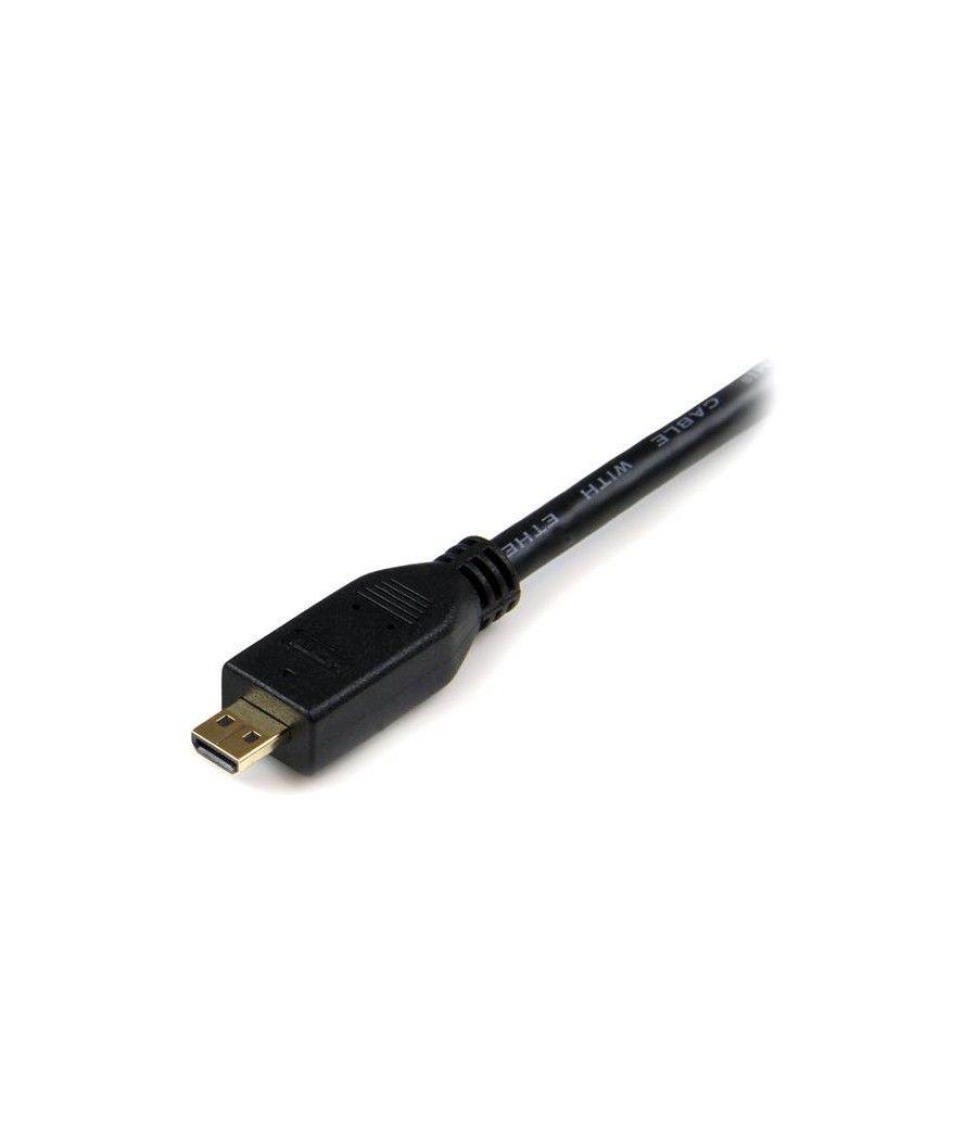 StarTech.com Cable de 1m Micro HDMI a HDMI con Ethernet - Vídeo de 4K a 30Hz - Cable Adaptador Conversor Micro HDMI Tipo D de al