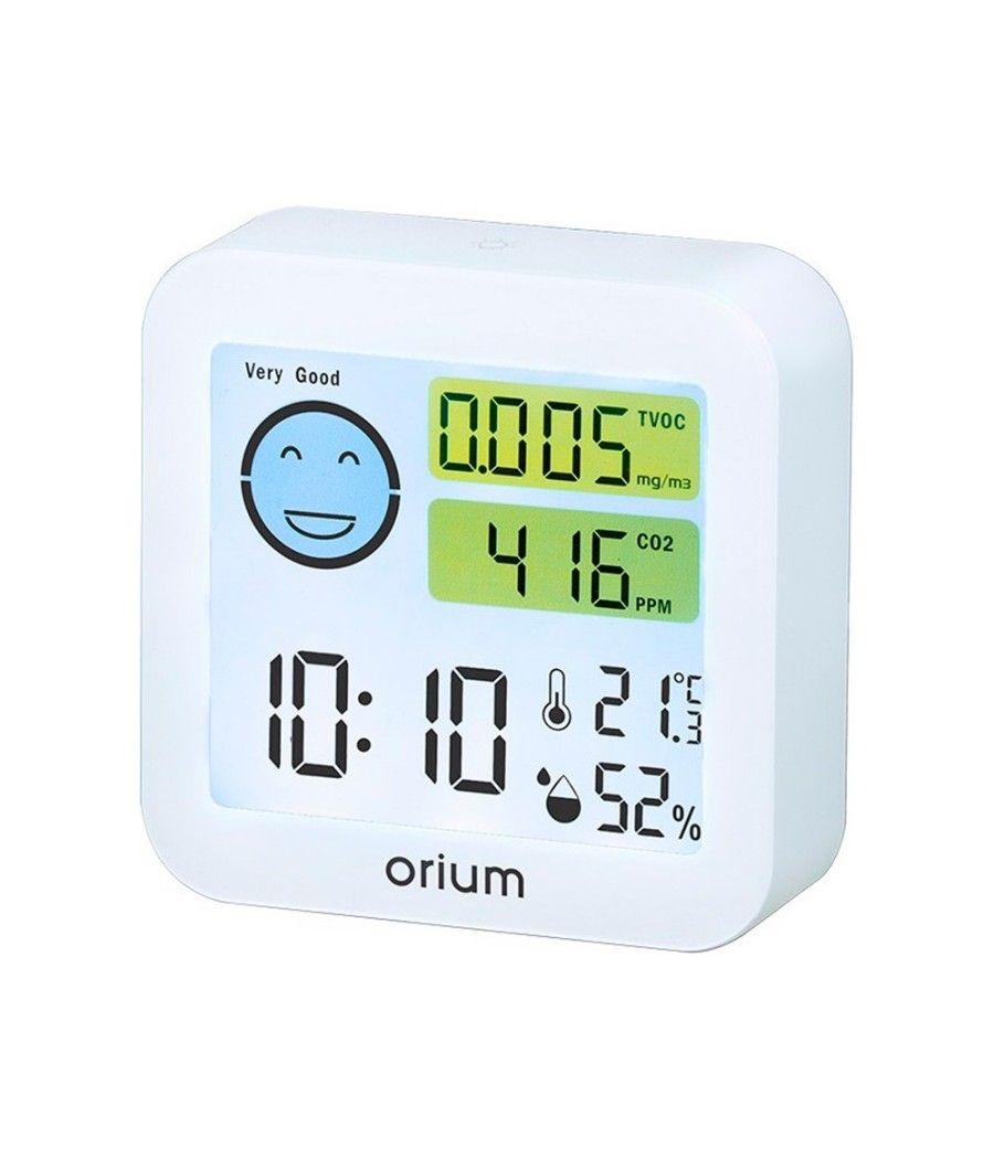 Medidor de aire orium quaelis 20 medidor de co2 y cov superficie 30 m2 pantalla lcd color blanco 8x2,5 x 8 cms - Imagen 2