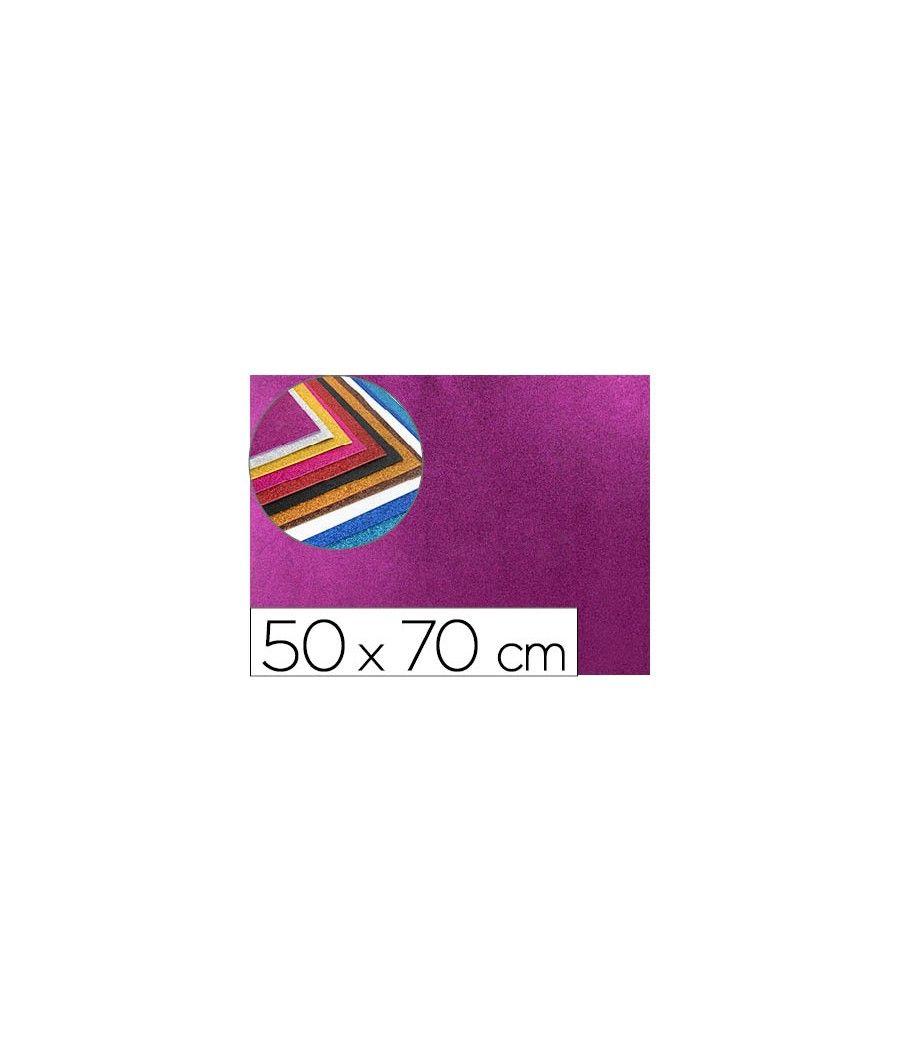Goma eva con purpurina liderpapel 50x70cm 60g/m2 espesor 2mm violeta pack 10 unidades - Imagen 1
