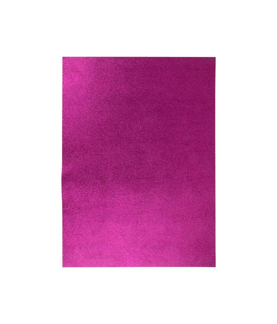 Goma eva con purpurina liderpapel 50x70cm 60g/m2 espesor 2mm violeta pack 10 unidades - Imagen 2