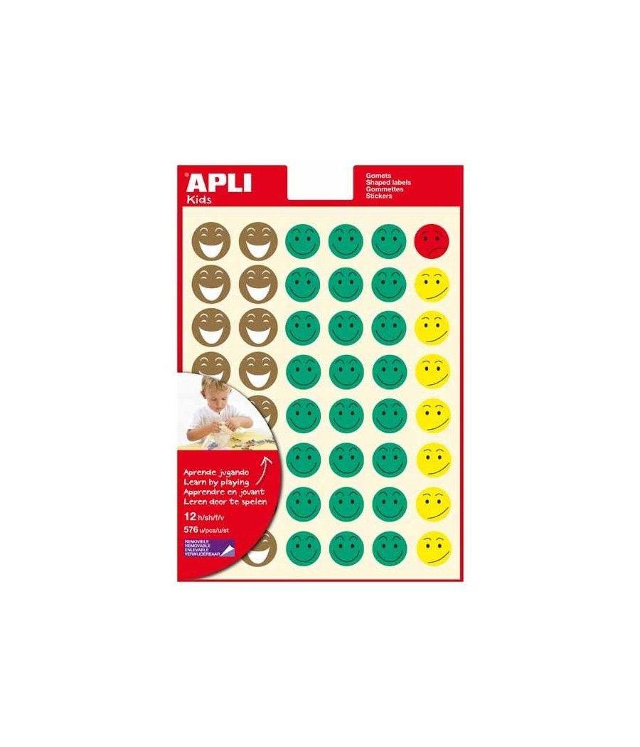 Apli gomets temÁticos en bolsa cara feliz 3 hojas - Imagen 1