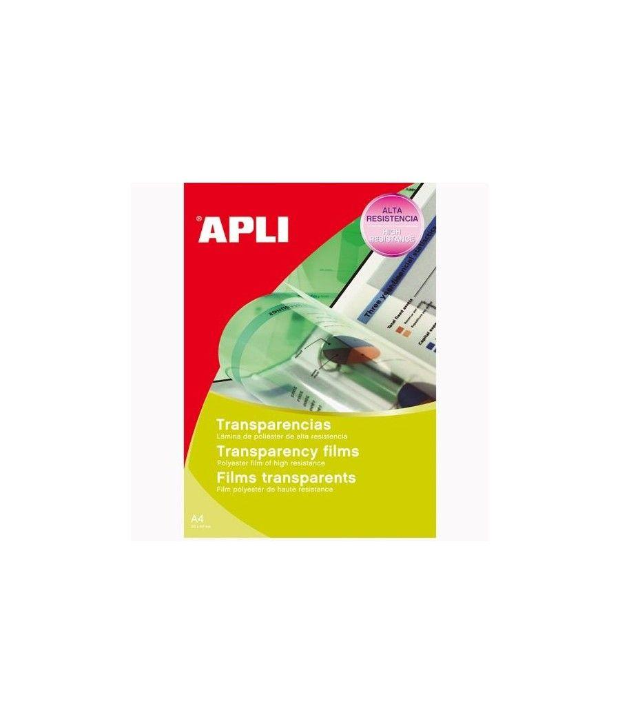 Apli pack 20 hojas transparencias a4 sin banda para lÁser - Imagen 1