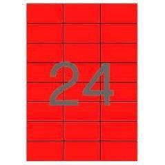 Apli etiquetas adhesivas 70x37mm inkjet/láser c/rectos 24 x 20h rojo