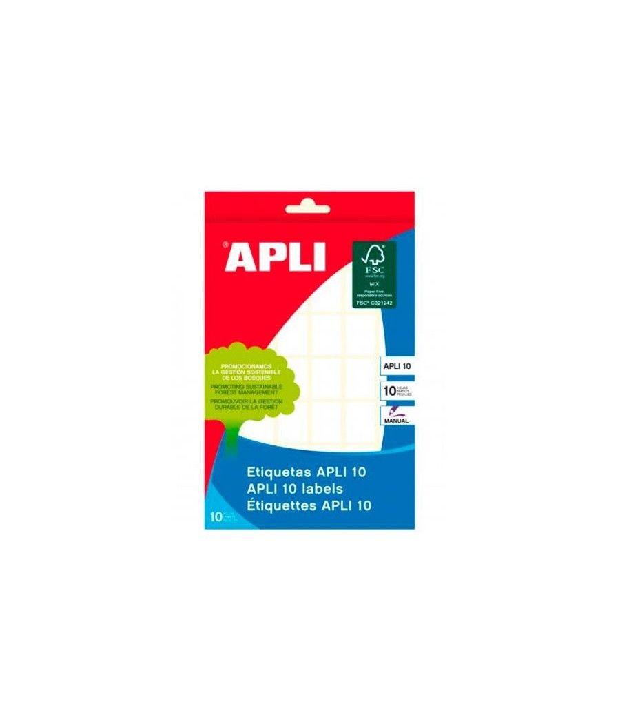 Apli pack 10 hojas etiquetas 16x22mm escritura manual cantos romos blanco - Imagen 1