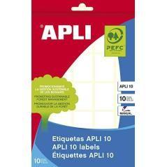 Apli pack 10 hojas etiquetas 19x27mm escritura manual cantos romos blanco - Imagen 1