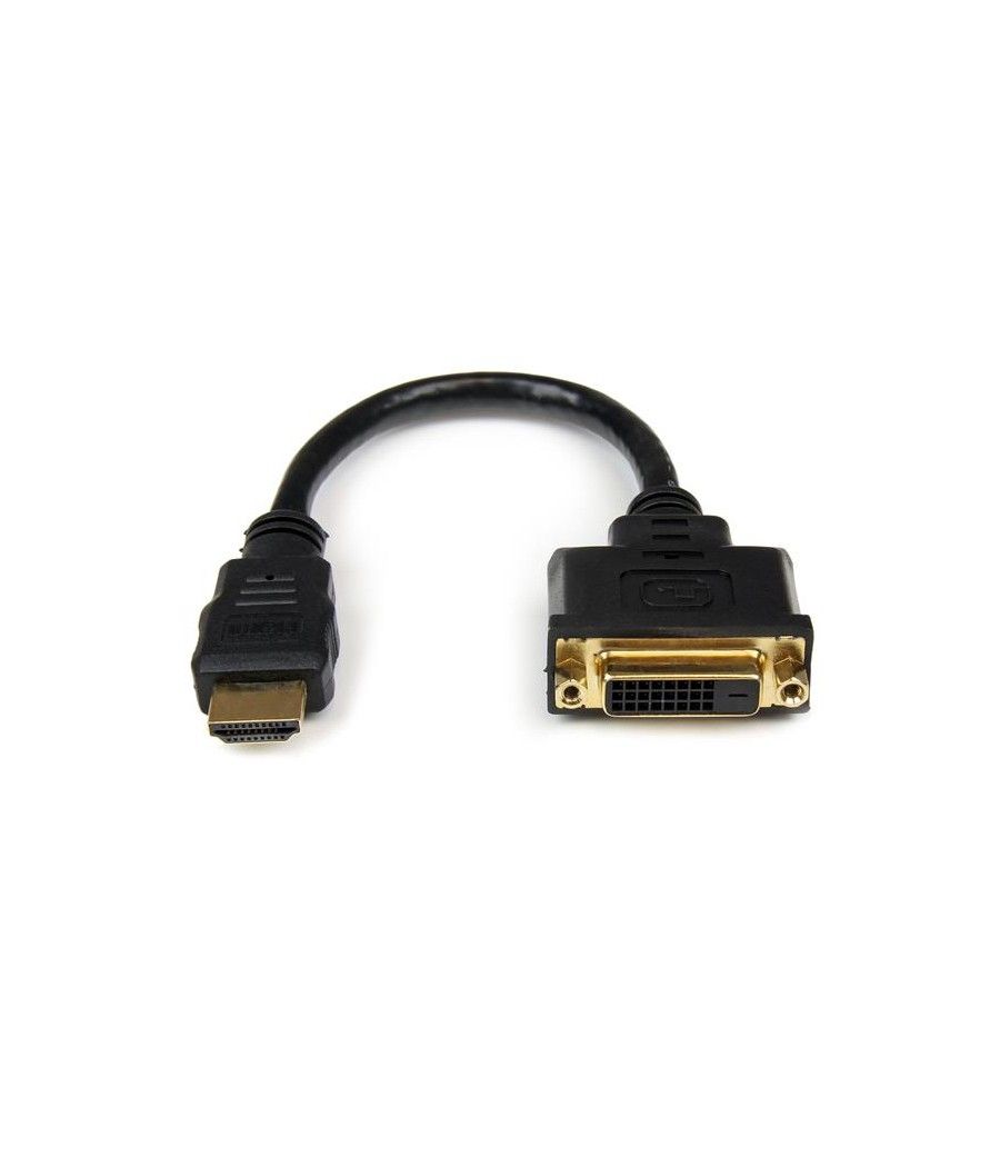 StarTech.com Adaptador de 20cm HDMI a DVI - DVI-D Hembra - HDMI Macho - Cable Conversor de Vídeo - Negro - Imagen 2