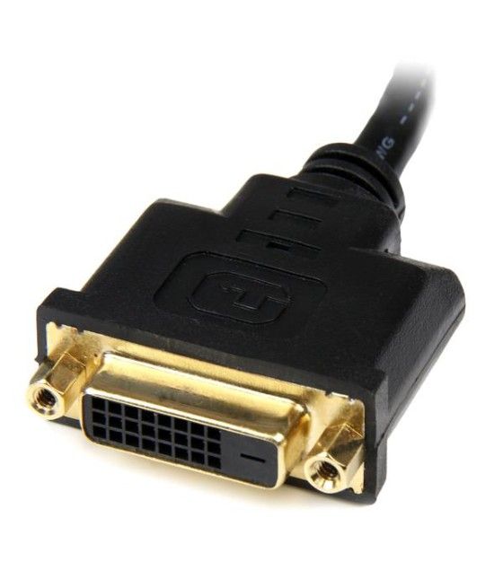StarTech.com Adaptador de 20cm HDMI a DVI - DVI-D Hembra - HDMI Macho - Cable Conversor de Vídeo - Negro - Imagen 4