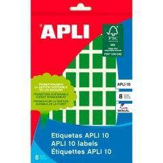 Apli etiquetas adhesivas 12x18mm escritura manual c/romos 56 x 8h verde