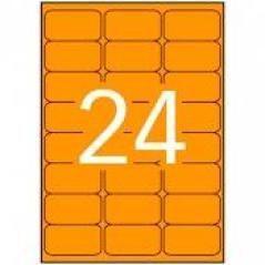 Apli etiquetas adhesivas 64x33,9mm láser c/romos 24 x 20h naranja fluorescente