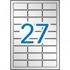 Apli pack 20 hojas etiquetas metalizadas 63,5x29,6mm lÁser/fotocopiadoras cantos romos plata - Imagen 1