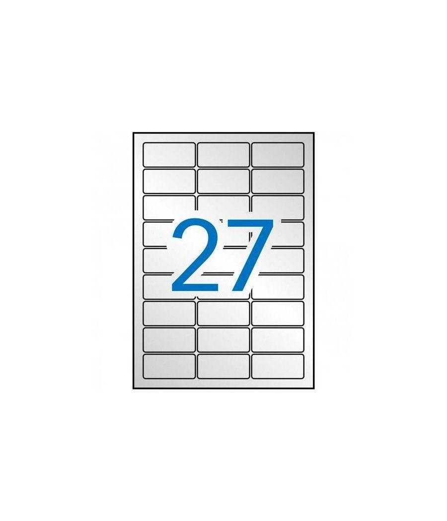 Apli pack 20 hojas etiquetas metalizadas 63,5x29,6mm lÁser/fotocopiadoras cantos romos plata - Imagen 1