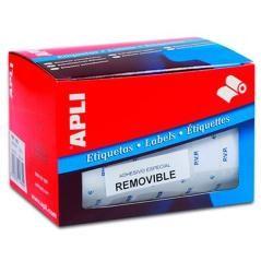 Apli rollo 2520 etiquetas removibles 16x22mm con texto "pvp" escritura manual blanco - Imagen 1
