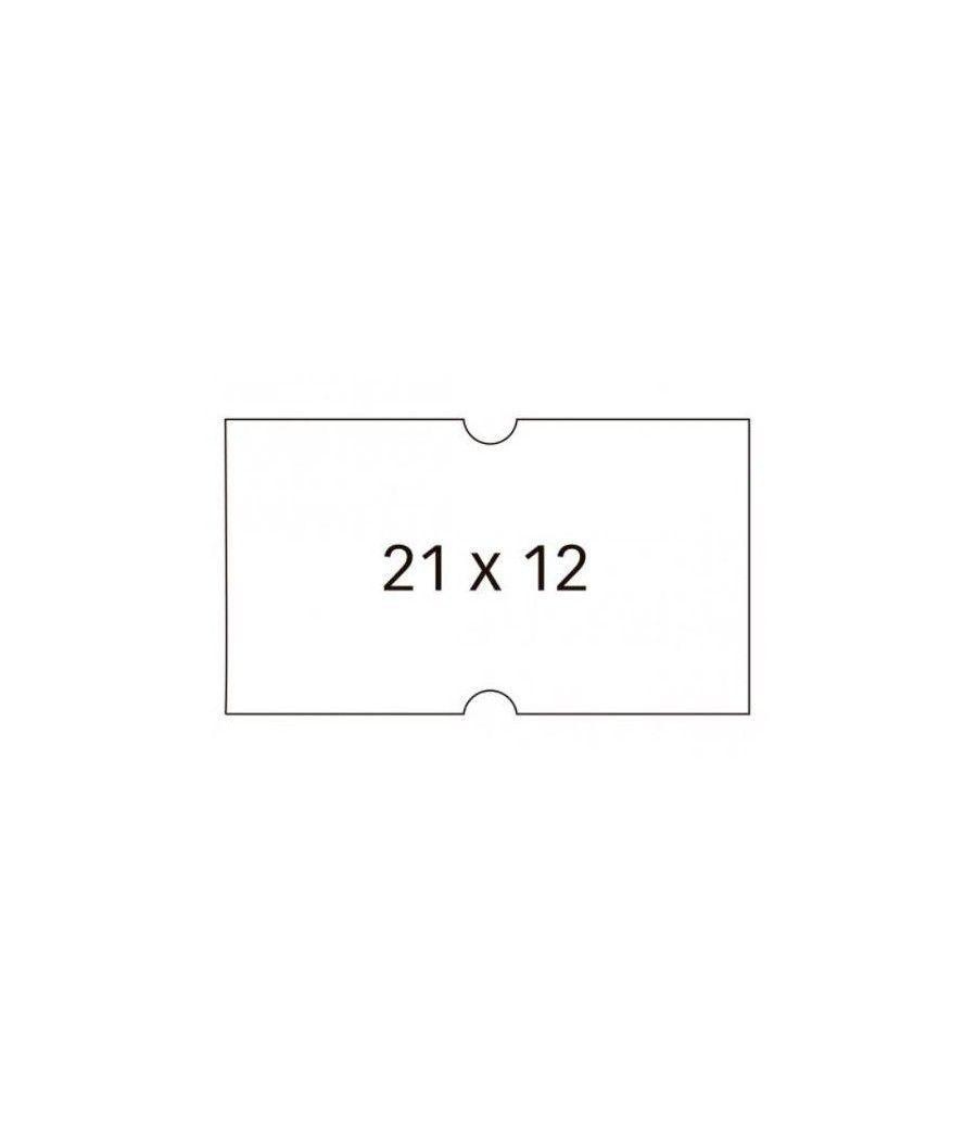 Apli pack 6 rollos de 1000 etiquetas removibles 21x12mm para etiquetadora de precios cantos rectos blanco - Imagen 1