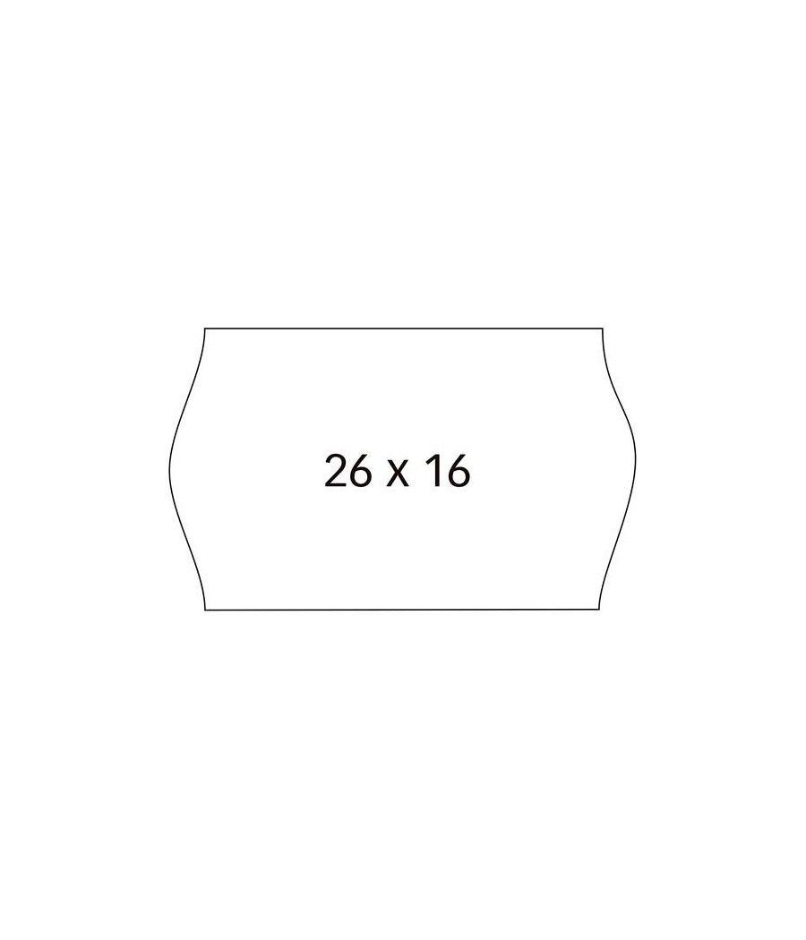 Apli pack 6 rollos de 1000 etiquetas 26x16mm para etiquetadora de precios cantos sinusoidal blanco - Imagen 1