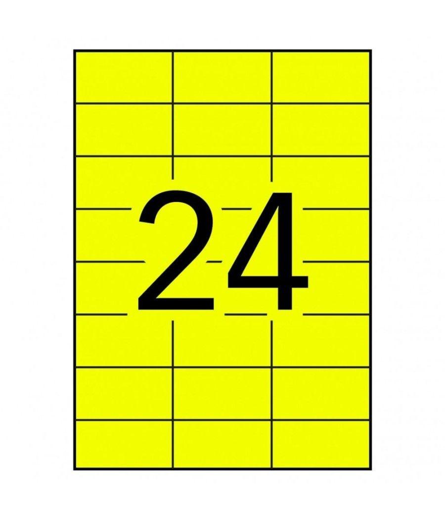 Apli etiquetas amarillo fluor para lÁser y fotocopiadoras / 70x37 mm / - 100 hojas- - Imagen 1