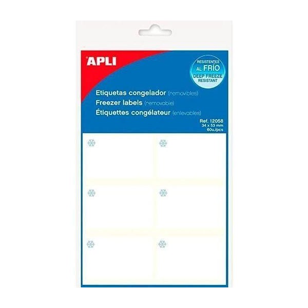 Apli etiquetas blanco para congelador / 34 x 53 mm / cantos romos - 10 hojas- - Imagen 1
