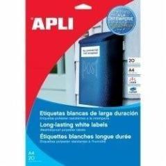 Apli etiquetas poliester blanco para lÁser y fotocopiadoras / 45x45 mm / cantos romos - 20 hojas- - Imagen 1