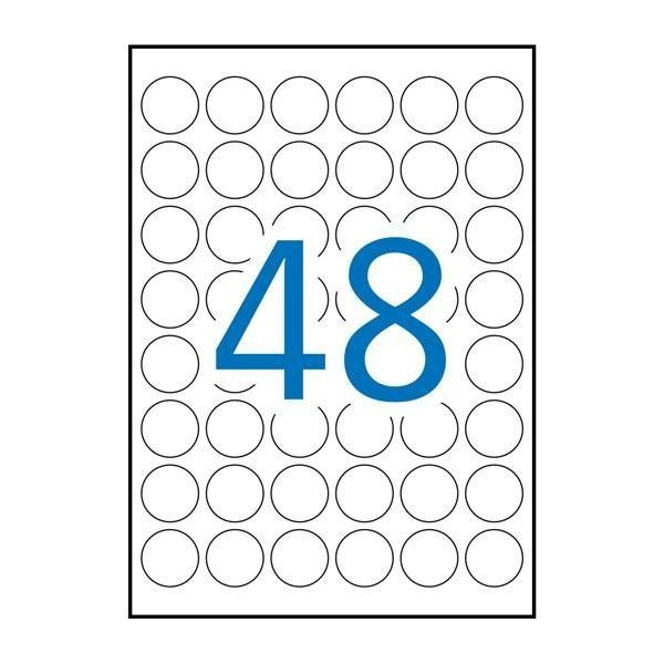 Apli pack 25 hojas etiquetas circulares Ø30mm inkjet/lÁser/fotocopiadoras blanco - Imagen 1