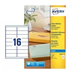 Avery etiquetas transparentes para sobres 99,1x33,9 mm inkjet 400 etiquetas /25h - Imagen 1