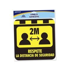 Bismark vinilo adhesivo rectangular "respete la distancia de seguridad 2m" - Imagen 1