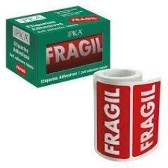 Dohe packia rollo etiquetas adhesivas preimpresas para envÍos / 100 x 50 mm / "fragil" - Imagen 1