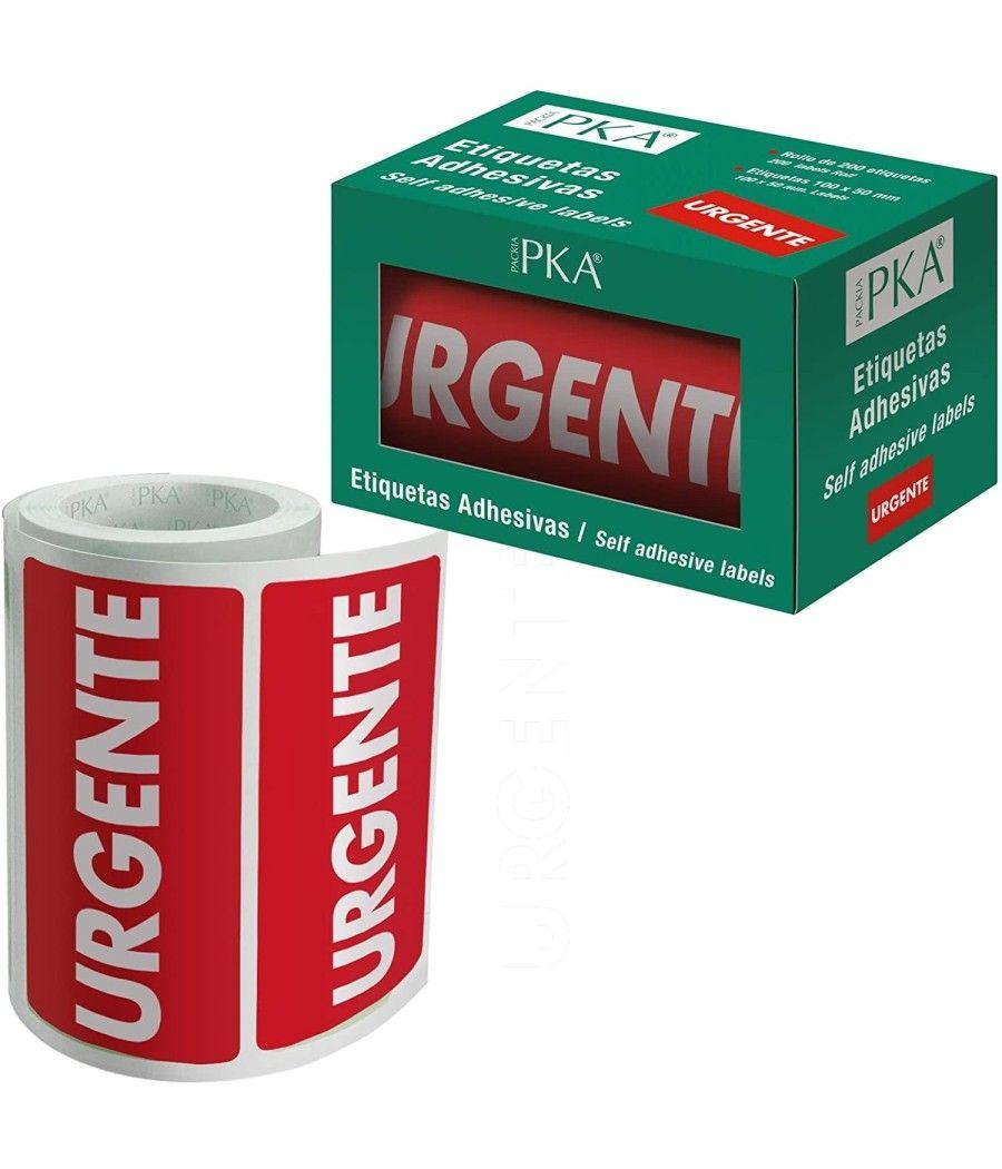 Dohe packia rollo etiquetas adhesivas preimpresas para envÍos / 100 x 50 mm / "urgente" - Imagen 1