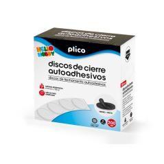 Disco de cierre plico velcro autoadhesivo 20 mm diametro color negro caja de 200 unidades - Imagen 1