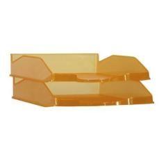 Archivo 2000 bandeja archivo 2000 apilable en 3 posiciones fondo liso formato din a4 y folio 345x255x60 mm naranja traslúcido